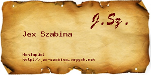 Jex Szabina névjegykártya